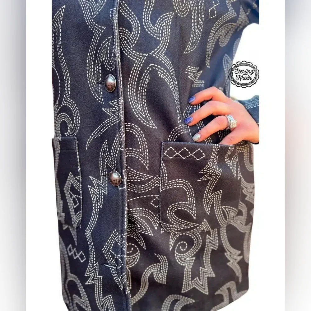 NEW Sterling Creek Midnight Rider boot stitch Jacket Coat